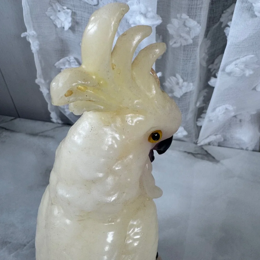 Vintage Cockatoo On Perch Wax Candle‎ Bird Novelty Kitschy